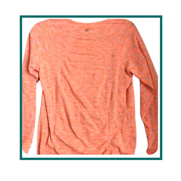 ATHLETA long sleeve top-excellent preowned condition sz M Thumb Holes! Ruched! - Picture 2 of 5